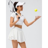 Tennis Sports Skirt Anti-glare Running Culottes Badminton Pleated Skirt