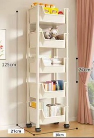 包郵Free shipping加厚書架 置物架 多層 附輪 客廳 臥室 宿舍 兒童 文具櫃 家用 書本 收納架 Thickened bookshelf storage rack multi-layer