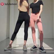 Lululemon women's yoga pants summer new color thin section high waist cropped pants hip lift high elastic casual calf length pants sports fitness pants