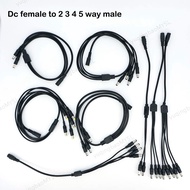 DC 1 Female to 2 3 4 5 way 22awg 18awg Male connector Power Supply Splitter Plug adapter Cable cord 