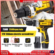 MUWEI 12V Lithium Battery Cordless Brushless Impact Drill Bateri Electric Screwdriver Drill New Desi