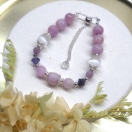 Purple Spodumene Iolite Plum Blossom Tourmaline Transparent Plaster Alloy Silver-Plated Extension Ch