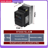 VFD007EL43A 0.75KW 380V 3 Phase Water Pump and Packaging Machine Variable Frequency Drive (VFD) 460V
