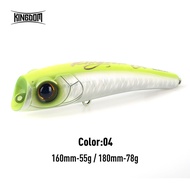 เหยื่อ Wobbler ประดิษฐ์ลอยน้ำสำหรับตกปลาทูน่าทะเลขนาด55กรัม78กรัม160มม. 180มม. เหยื่อแข็ง