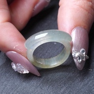 冰飄花翡翠馬鞍戒指戒圈 | 國際12圍 | 天然緬甸玉翡翠A貨 | 送禮