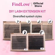FindLove 200PCS DIY Cluster  Eyelash  Extension 30D/40D/50D/100D/200D D Curl DIY 10-18mm Mixed Lashe