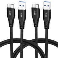 Micro 3.0 Cable 8 Feet (2 Pack), USB 3.0 A to Micro B Cable, Nylon Braided A-Male to Micro B Externa