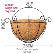 Garden Basket Pottery Metal Basket Plant Flowers Coconut Shell Basket Flower Pot Garden Pot 8/10 inc