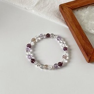 紫鈦晶 紫黃晶 白水晶/ 天然水晶手鍊 天然石 手環 客製化禮物
