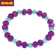 Purple crystal bracelet with 8 cups of green crystal CTFLIGHFLXLG8
