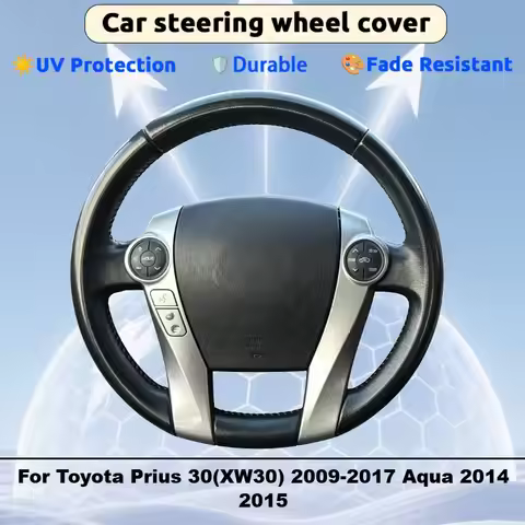 Sun Protection Steering Cover Blocks UV Rays Ultrafine fiber leather Custom Fit Closely For Toyota P