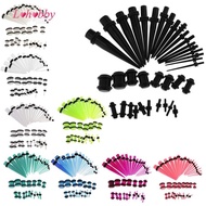 [Lohobby] 36 Pieces Gauges Kit Acrylic Plugs Tapers 14G-00G Ear Stretching Set Plugs and  Tunnel