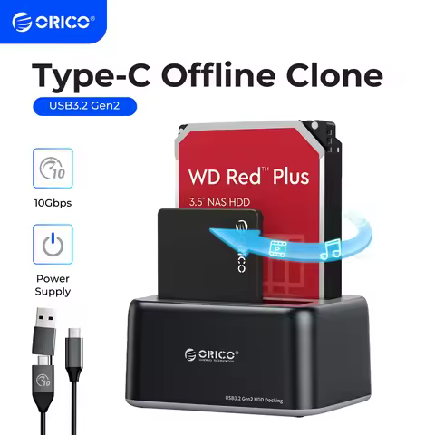 ORICO Hard Drive Docking Station 2.5/3.5 Inch SATA to Type-C USB3.2 10Gbps Gen2 HDD Case with Offlin
