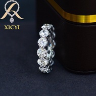 XICYI 0.5ct each Full Eternal Real Moissanite Ring Total 7.5ct Stack Moissanite Diamond Band Engagem