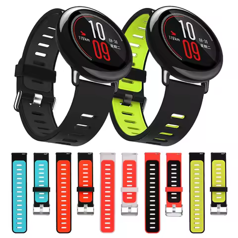 Dual Colors Silicone Strap for Huami Amazfit Pace /Stratos 3 2 2S Watchband Sport Strap Bracelet Rep
