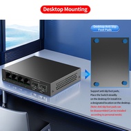 2.5Gb Switch 4 Port 2.5G Unmanaged Network Switch with 2 Port 10GbE SFP+ Slot Home Setup Ethernet Sw