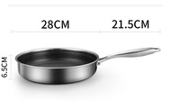 กระทะแบบ Flat Bottom Honeycomb 316 Stainless Steel 304 Non-stick ก้นแบน หนา ไม่ติดก้น 2 ด้าน ไร้ชั้น