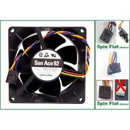 Original San Ace 92 9G0912P2G031 Flat 5pin 4wire 9cm 12V 0.88A 90*30mm Case cooling High Speed fan S