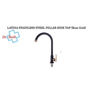 100% ORIGINAL LATINA Pillar Sink Tap (Black & Rose Gold)