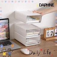 DAPHNE-HOME Office File Storage Box, Drawer Type Transparent Desktop Storage Box,  Portable Stack Co