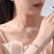 Mount Fuji Chinese Cherry Blossom 520 Gift Necklace s925 Clavicle Chinese Style Gift Box High-End Ni