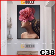 Modern 1-panel canvas wall painting, painting of a girl decorating the living room, bedroom, spa, ca