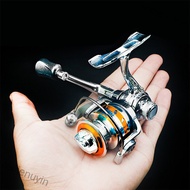 leejenuyin Zinc Alloy Spinning Fishing Reel Left Right Interchangeable Collapsible Handle with two Bearings