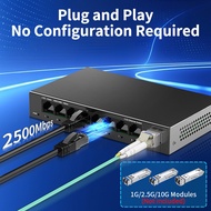 2.5Gb 8 Port Network Switch 2.5Gbps Unmanaged Ethernet Switch with 10Gb SFP+ Slot Home Lab Small Set