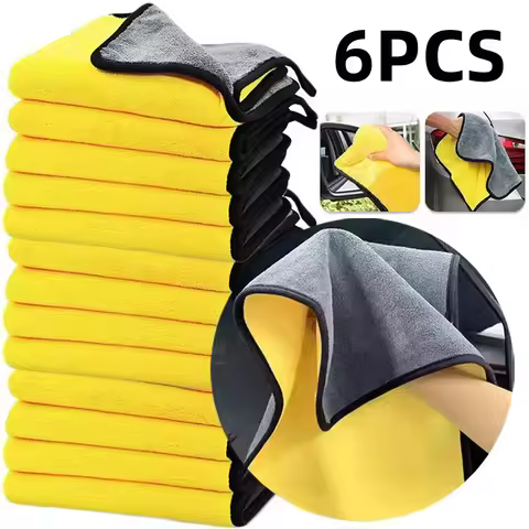 1/3/6Pcs Microfiber Cleaning Towel Car Cleaning Cloths Professional Detailing Car Drying Microfiber 