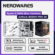 2025AMD Ryzen 5 5500 5600G 5600 5600X 5700X 5700X3D AsRock B550M PRO SE Motherboard Processor Bundle
