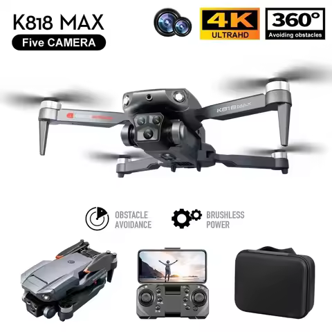 K818 MAX RC Drone 4K HD Five Camera Helicopter Profesional Brushless Drone RC Plane Toys FPV Avoidan