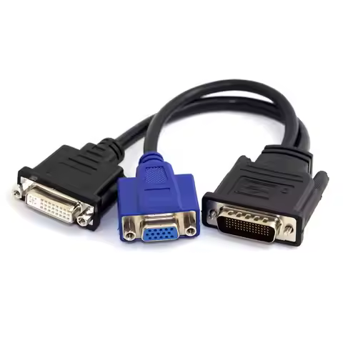 DMS-59 Male to DVI 24+5 Female Adapter Cable VGA RG 15pin Female Splitter Extension 15cm for Video S