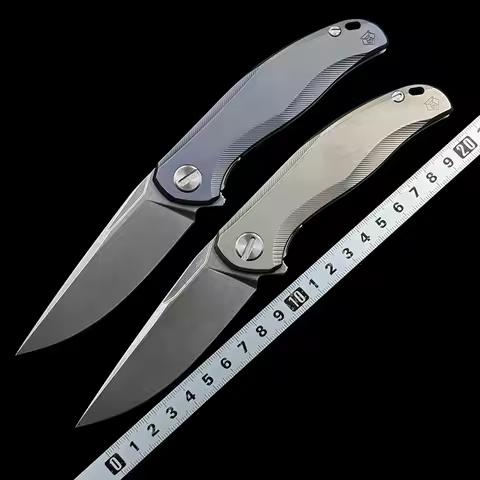 Shirogorov Stellar Ceramic Bearing Titanium Handle Mark M390 Folding Knife