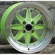 After Market Green 15 Inch 15x8.25 4x100 Car Alloy Wheel Rims