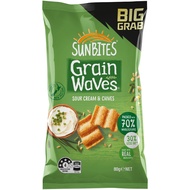 Bundle 6|12|24 Sunbites Grain Waves Wholegrain Chips Sour Cream And Chives 80g