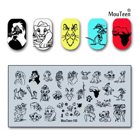 Disney Big Size Simba Nail Stamp Lion King Nail Stamping Plate for Nail Art 4.72*2.36inch #195