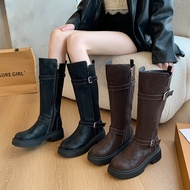 728-2 Widened Large Tube Boots Women Retro Knight Melade Brown High Thick Legs Fat mm
