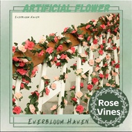 6pcs 9 Flowers Rose Vines Artificial Flowers Fake Flower Rattan Home Wedding Decoration