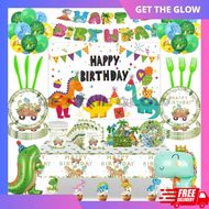 Background Kain Latar Belakang Hiasan Pesta Bertema Hewan Dinosaurus untuk Dekorasi Pesta Ulang Tahu