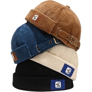 Corduroy Hat Docker Cap Brimless Hats for Men