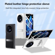 Electroplated Leather Holder Case For VIVO X Fold3 Magnetic Hinge With Bracket For VIVO X Fold 3