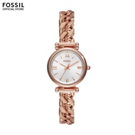 Fossil Womens Carlie Analog Watch ( ES5330 ) - Quartz Rose Gold Case Round Dial 12 MM Rose Gold Stai