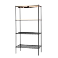 [特價]【dayneeds】松木 90x45x180公分 四層烤黑原木板收納層架