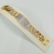 4-Row CZ Diamond Bracelet Plated With 2 Kings Width 1.8 cm.