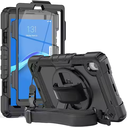 Hand Strap Rotatable Kickstand Rugged Case for Lenovo Tab M8 8'' FHD 2020 (TB-8705F/TB-8705N),HD 201