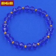 Blue crystal bracelet with 8 cups of gold beads CTFLXDGBVK8