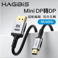 HAGiBiS Braided Gold-Plated Head DP1.4 Version 8K High-Definition Video Conversion Cable Mini DP To 