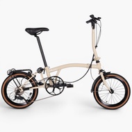 HACHIKO Hachiko T9 Chromoly Steel Trifold Bicycle | 16" | 9-Spd | Pearl White