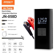 DOSEN 10000mAh 12V Car Jumper Starter Air Pump Power Bank Lighting Portable Air Compressor Cars Batt