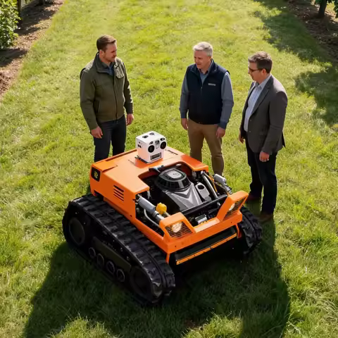 Customization Tracked Lawn Mower 1000mm Cutting Width Remote Control Simple Design All-Terrain CE Ce